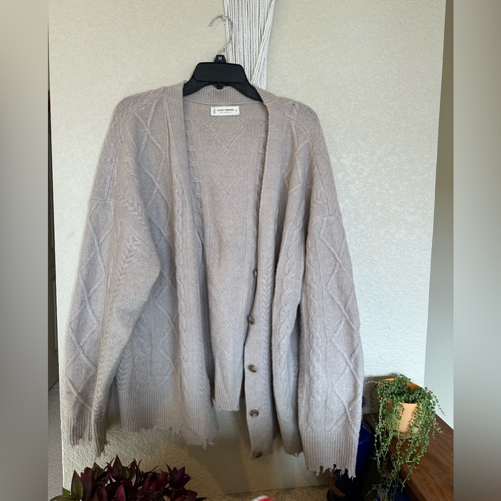 Lucky Brand Distressed Cardigan - Size XL